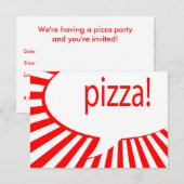 Invitation pizza ! : bulle comique (Devant / Derrière)