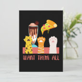 Invitation Pizza chat Crème glacée Kitten Kitty Animal animal (Debout devant)