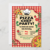 Invitation Pizza Chef Anniversaire de enfant Party (Devant)