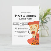 Invitation Pizza & Citrouille Halloween fête de sculpture (Debout devant)