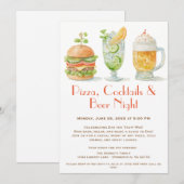 Invitation Pizza, Cocktails & Bière - Fête des Pères (Devant / Derrière)
