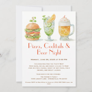 Invitation Pizza, Cocktails & Bière - Fête des Pères