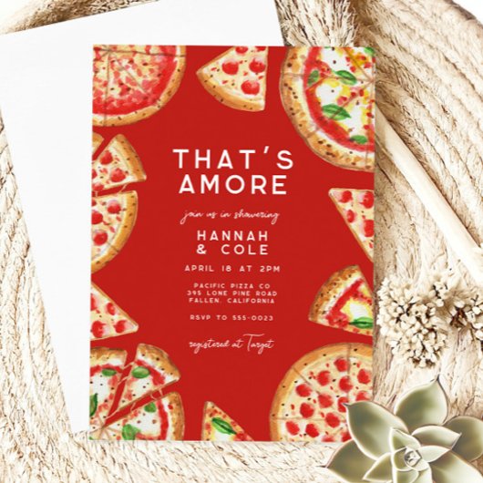 Invitation Pizza Couples Fête des mariées italienne That's Am