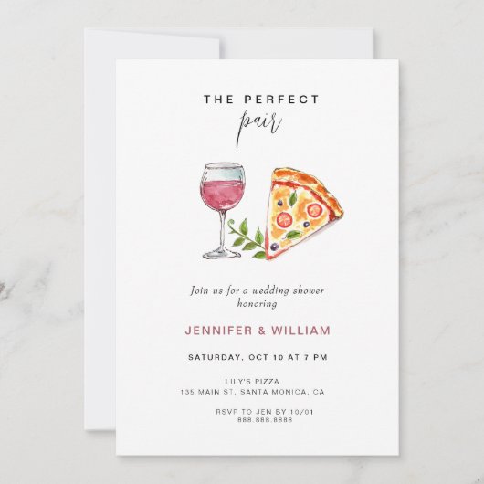 Invitation Pizza Couple's Shower (Devant)