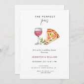 Invitation Pizza Couple's Shower (Devant / Derrière)