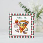 Invitation Pizza de basket-ball cool (Debout devant)