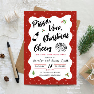 Invitation Pizza de Noël et fête du vin