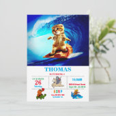 Invitation Pizza de surf de chat (Debout devant)