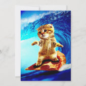 Invitation Pizza de surf de chat (Dos)