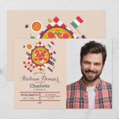 Invitation Pizza Dîner Italien Anniversaire Fête Déjeuner Pho (Devant / Derrière)