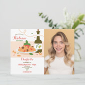 Invitation Pizza Dîner Italien Anniversaire Photo (Debout devant)