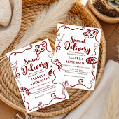 Invitation Pizza doodle special Delivery Baby Shower 