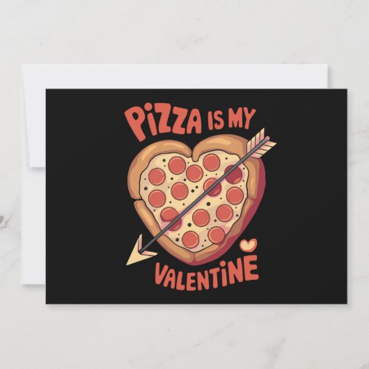 Invitation Pizza Est Ma Saint-Valentin Drôle (Devant)