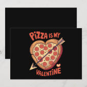 Invitation Pizza Est Ma Saint-Valentin Drôle (Devant / Derrière)