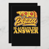 Invitation Pizza est toujours la réponse Rétro (Devant / Derrière)