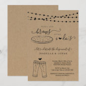 Invitation Pizza et boissons après la réception de mariage un (Devant / Derrière)