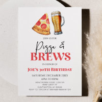 Pizza et brasse Bière Verre fête d'anniversaire