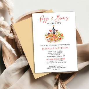 Invitation Pizza et brasses amusantes avant le dîner de répét