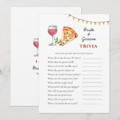 Invitation Pizza et Fête des mariées de vin Jeux Trivia (Devant / Derrière)