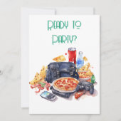 Invitation Pizza et Jeu Boy's Birthday Party (Devant)