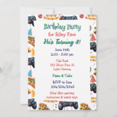 Invitation Pizza et Jeu Boy's Birthday Party (Dos)