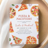 Invitation Pizza et Pacificateurs Baby shower à couples