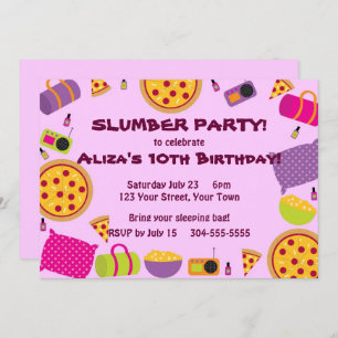 Invitation Pizza et Pajama Party