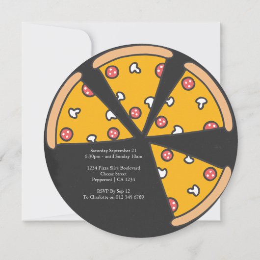 Invitation Pizza Et Pyjama (Dos)