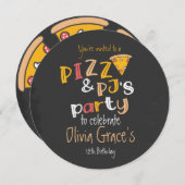 Invitation Pizza Et Pyjama (Devant / Derrière)