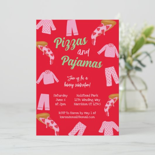 Invitation Pizza et Pyjama Party (Debout devant)