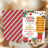 Invitation Pizza et Pyjamas Anniversaire de Noël