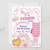 Invitation Pizza et Pyjamas, fille aux cheveux rouges de cabo (Devant)