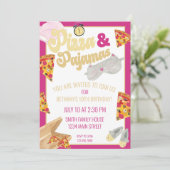 Invitation Pizza et Pyjamas Stwood Party Sleepover Anniversai (Debout devant)