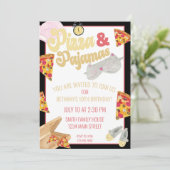 Invitation Pizza et Pyjamas Stwood Party Sleepover Anniversai (Debout devant)