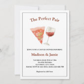 Invitation Pizza Et Vin Fête des mariées Parfaite Couples En  (Devant)