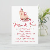 Invitation Pizza et Vino Whimsical main tiré Wedding shower (Debout devant)