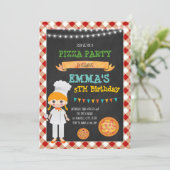 Invitation Pizza faisant l'invitation de fête d'anniversaire (Debout devant)