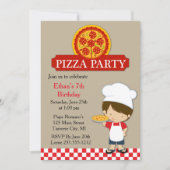 Invitation Pizza fête anniversaire garçon (Devant)