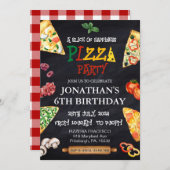 Invitation Pizza fête d'anniversaire (Devant / Derrière)