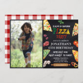 Invitation Pizza fête d'anniversaire (Devant / Derrière)