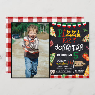 Invitation Pizza fête d'anniversaire