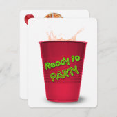 Invitation Pizza fête d'anniversaire (Devant / Derrière)