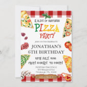 Invitation Pizza fête d'anniversaire (Devant)