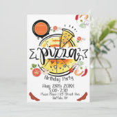 Invitation Pizza fête d'anniversaire (Debout devant)