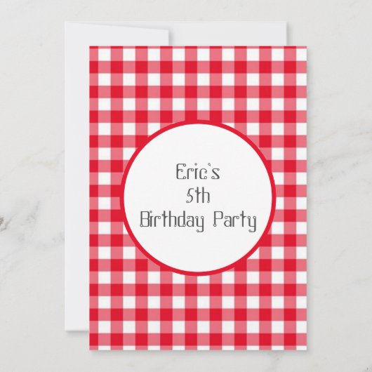 Invitation Pizza fête d'anniversaire (Dos)