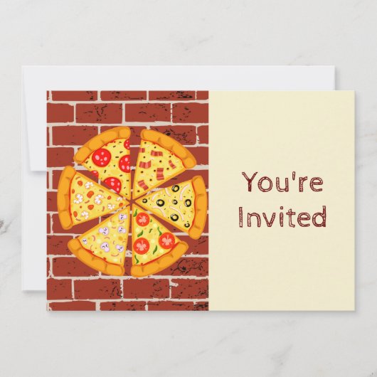 Invitation Pizza fête d'anniversaire (Devant)