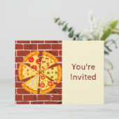 Invitation Pizza fête d'anniversaire (Debout devant)