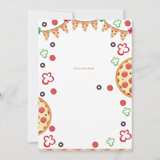 Invitation Pizza fête d'anniversaire, tranche d'Anniversaire  (Dos)