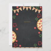Invitation Pizza fête d'anniversaire, tranche d'Anniversaire  (Dos)