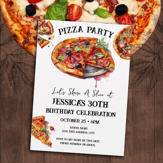 Invitation Pizza fête du 40e anniversaire
